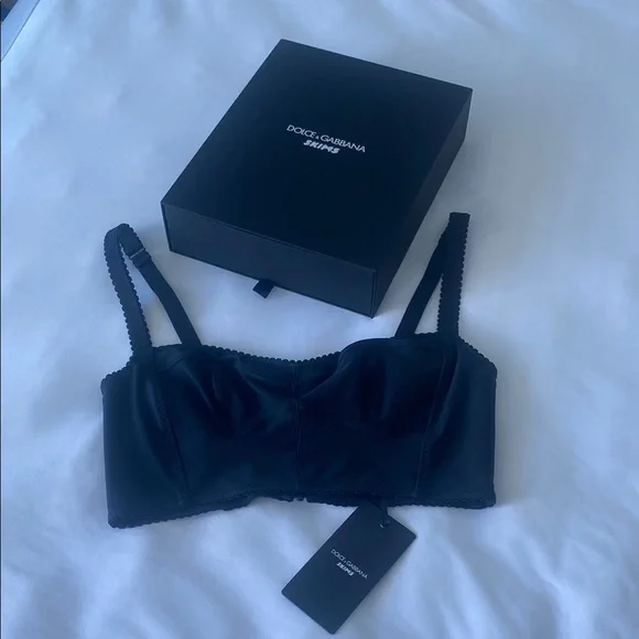 Skims x Dolce Gabbana Body Bustier Corset CroppedTop on Onyx